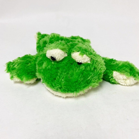 Aurora Floppy Green Frog Bean Bag Plush Stuffed Animal 12" - Picture 4 of 6